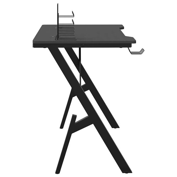 vidaXL Scrivania da Gaming con Gambe a Y Nera 90x60x75 cm