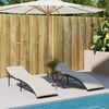 vidaXL Lettino Prendisole con Cuscino Marrone 55x199x50 cm Polyrattan