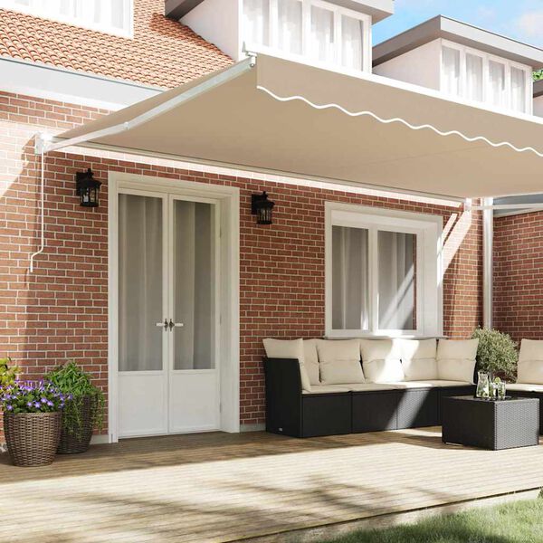 vidaXL Tenda da Sole Beige 500 x 300 x 165 cm Poliestere e Metallo