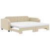 vidaXL Divano Letto Estraibile con Materassi Crema 90x200 cm Tessuto