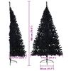 vidaXL Albero di Natale artificiale con luci integrate Nero 180 cm PVC