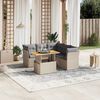 vidaXL Set Divano da Giardino 5 pz con Cuscini Beige in Polyrattan