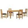 vidaXL Set da pranzo 5 pz Nero Legno di Quercia Massello