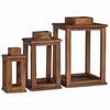 vidaXL Lanterna 3 pz Naturale 30 x 30 x 44 cm Legno di Mogano
