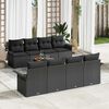 vidaXL Set Divano da Giardino 9 pcs Nero Poly Rattan