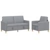 vidaXL Set di Divani con Storage 2 pz Grigio Chiaro Poliestere