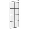 vidaXL Parete per Doccia Walk-in Vetro Trasparente ESG 80x195 cm Nera