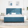 vidaXL Letto con Box Springs LED e Materasso Blu 180 x 200 cm Velluto