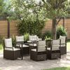 vidaXL Set da Pranzo per Giardino 7 pcs Marrone polyrattan