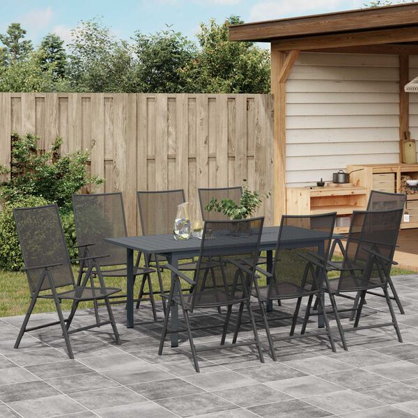 vidaXL Set da Pranzo per Giardino 9 pcs Antracite