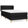 vidaXL Giroletto a Molle con Materasso Nero 90x190 cm in Tessuto