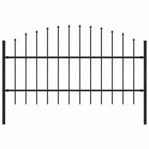 vidaXL Recinzione da Giardino Woerden con Punta a Lancia in Acciaio 170x100 cm Nero