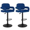 vidaXL Sgabelli da Bar 2 pz Blu in Tessuto