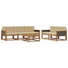 vidaXL Set di divani da esterno 6 pz Naturale e Beige