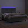 vidaXL Giroletto Molle con Materasso e LED Grigio 180x200cm Similpelle