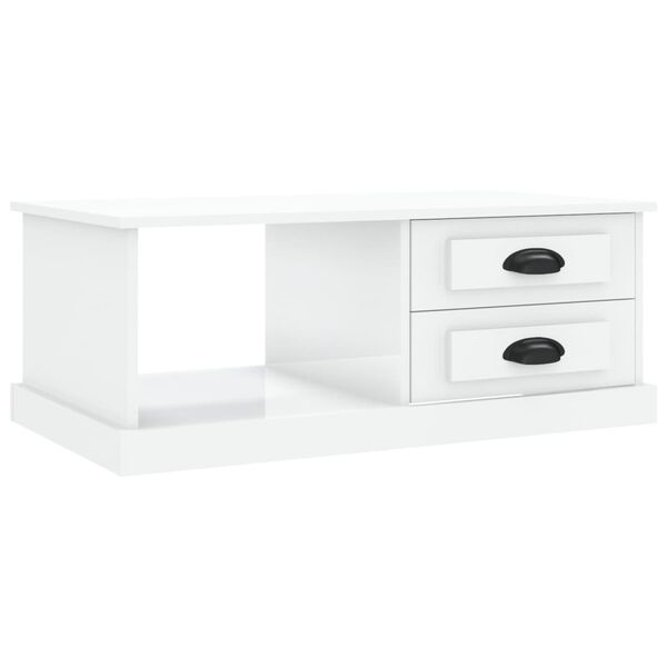 vidaXL Tavolino Salotto Bianco Lucido 90x50x35 cm Legno Multistrato