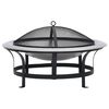 vidaXL Braciere da Giardino con Griglia in Acciaio Inox 76 cm