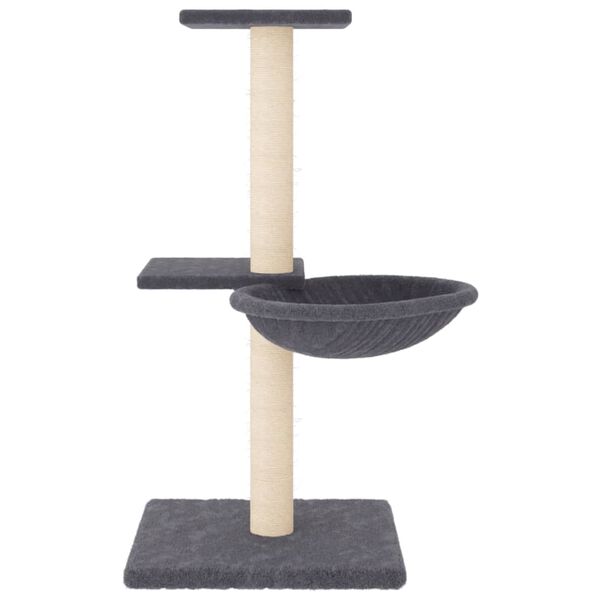 vidaXL Albero per Gatti con Tiragraffi in Sisal Grigio Scuro 72 cm