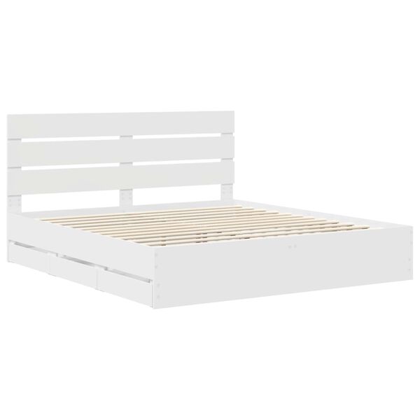 vidaXL Struttura del letto Bianco 200 x 200 cm Legno Ingegnerizzato