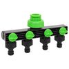 vidaXL Adattatore Rubinetto a 4 Vie Verde e Nero 19,5x6x11 cm ABS e PP