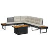 vidaXL Set Divani da Giardino 2 pz con Cuscini Nero Polyrattan Acacia
