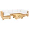 vidaXL Set Divani da Giardino 7 pz con Cuscini Legno Massello di Teak
