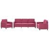 vidaXL Set di Divani 3 pz Rosso Vino in Velluto