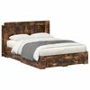 vidaXL Telaio del letto con storage Rovere Fumo 150 x 200 cm