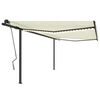 vidaXL Tenda da Sole Retrattile Manuale con LED 4x3,5 m Crema