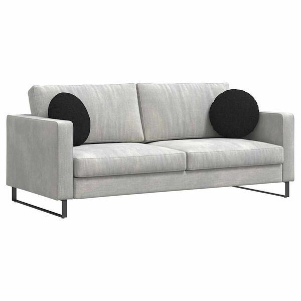 vidaXL Cuscini per Seduta 2 pcs Nero Ø40 x 13 cm Tessuto