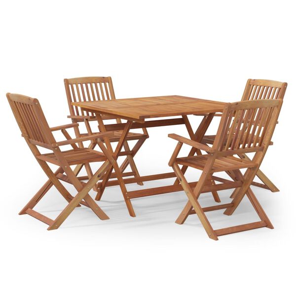 vidaXL Set da Pranzo per Giardino 5 pz in Legno Massello di Acacia