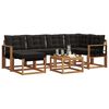 vidaXL Set di divani da esterno con cuscino 7 pcs Naturale e Nero