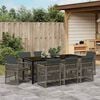 vidaXL Set da Pranzo per Giardino 9 pcs Grigio polyrattan