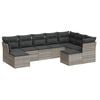 vidaXL Set Divano da Giardino 9pz con Cuscini Grigio Chiaro Polyrattan
