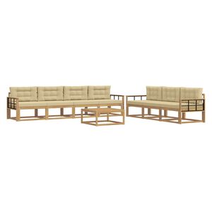 vidaXL Set di divani da esterno 7 pz Bianco e Beige