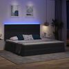 vidaXL Letto con contenitore e LED Grigio scuro 200 x 200 cm Velluto