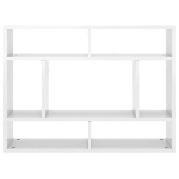 vidaXL Scaffale a Parete Bianco Lucido 75x16x55 cm Legno Multistrato