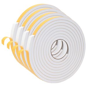 vidaXL Nastro adesivo in schiuma 4 pz Bianco 15mm x 5m Schiuma CR