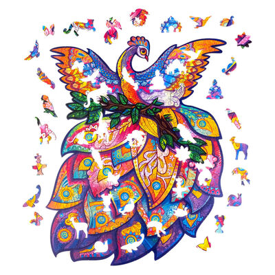 UNIDRAGON Puzzle in Legno 198 pz Fairy Bird Medio 25x32 cm