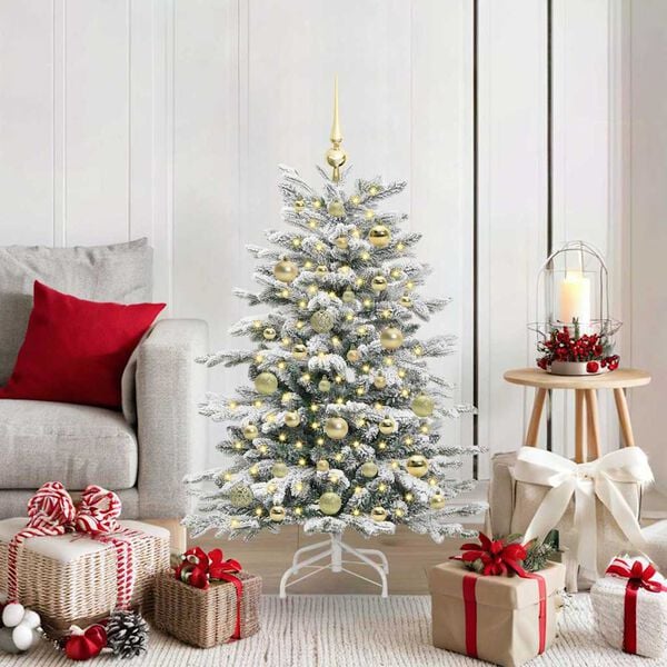 vidaXL Albero di Natale Artificiale con Rami Pieghevoli Bianco 120 cm