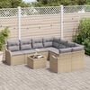 vidaXL Set Divano da Giardino con cuscino 9 pcs Beige polyrattan