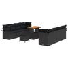 vidaXL Set Divano da Giardino 11 pz Nero polyrattan