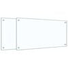 vidaXL Paraschizzi per Cucina 2 pz Trasparente 80x40cm Vetro Temperato