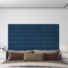 vidaXL Pannelli Murali 12 pz Blu 60x15 cm Velluto 1,08 m²