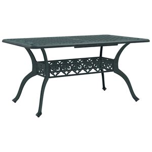 vidaXL Tavolo da Giardino Verde 150x90x72 cm in Alluminio Pressofuso
