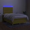 vidaXL Letto a Molle con Materasso e LED Verde 120x200cm in Tessuto