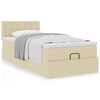 vidaXL Struttura Letto Pouf con Materasso Crema 90x190 cm in Tessuto
