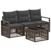 vidaXL Set Divano da Giardino 4 pz Grigio polyrattan