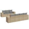 vidaXL Set Divano da Giardino 8 pz con Cuscini Beige in Polyrattan