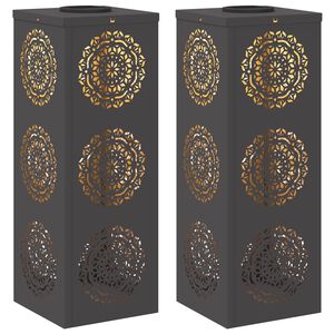 vidaXL Faro LED solare per sentieri 2 pcs Nero